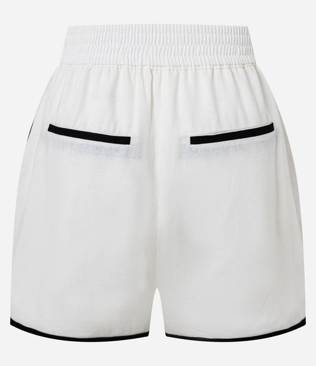 Short en Viscolino con Cintura Elástica Bies Contrastante 7