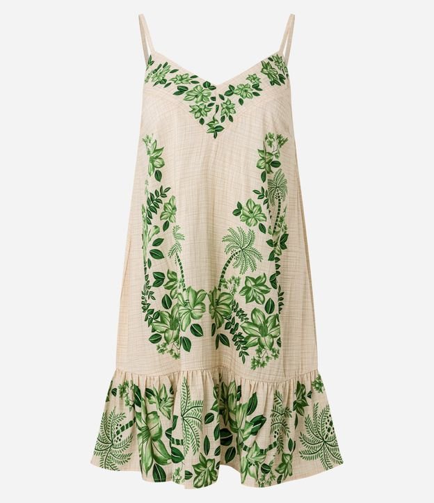 Vestido Evasê Corto en Viscosa con Estampa Follaje 5