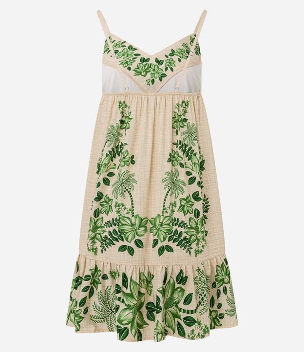 Vestido Evasê Corto en Viscosa con Estampa Follaje 6