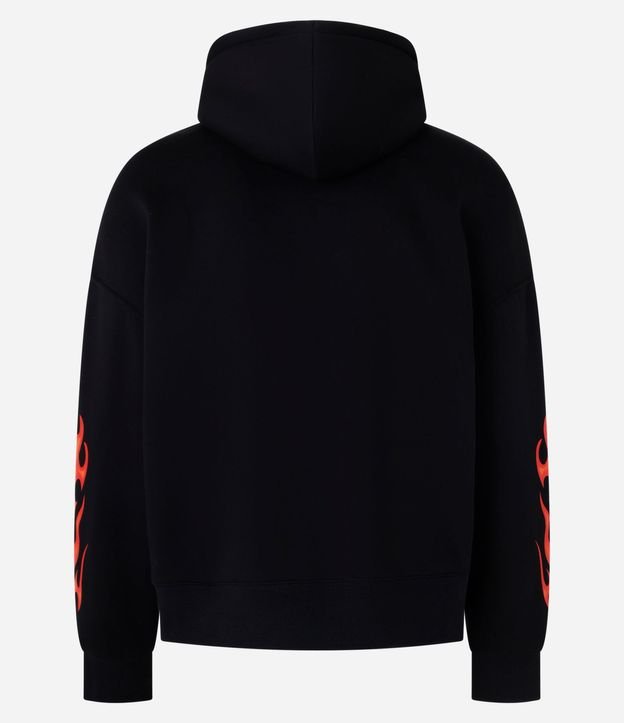 Saco Oversized en Algodón con capucha y Estampa Lettering Chamas 7