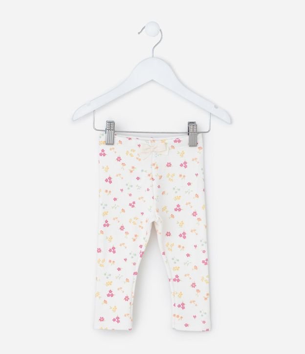 Pantalón Legging Infantil con Estampa Floral - Talle RN a 18 meses 2