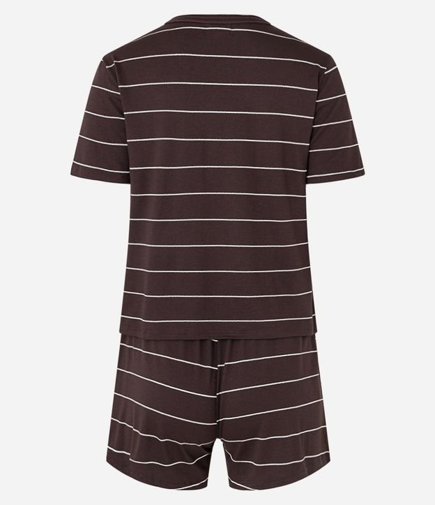 Pijama Short Doll en Viscosa con Rayas en Hilo Metalizado 5