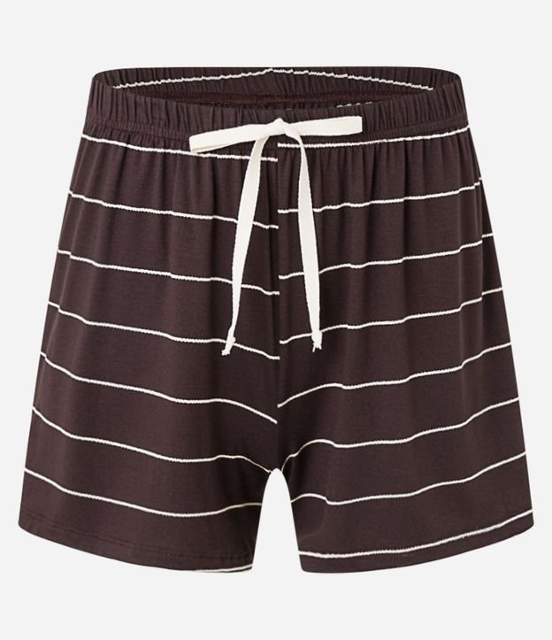 Pijama Short Doll en Viscosa con Rayas en Hilo Metalizado 6