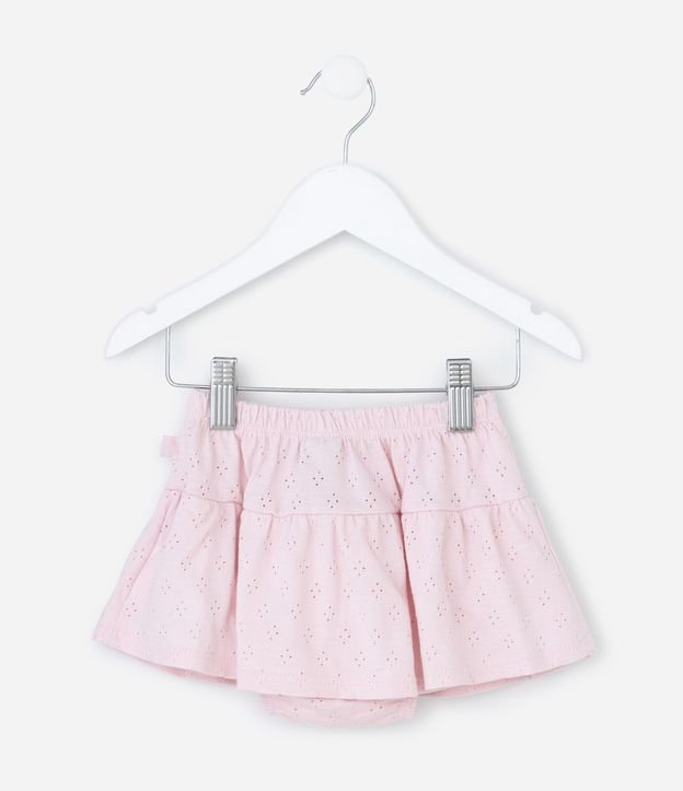 Short pollera Infantil con Moña y Texturizado - Talle 0 a 18 Meses 2