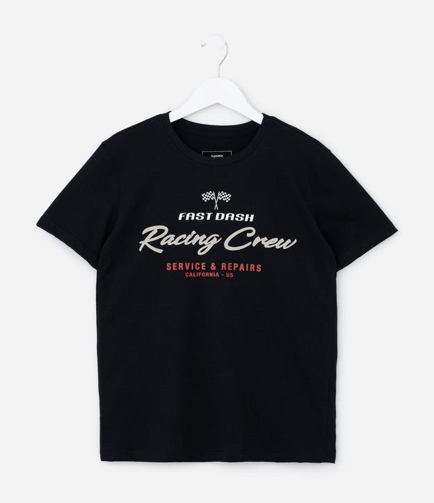 Remera Infantil con Lettering Racing Crew - Talle 5 a 14 años