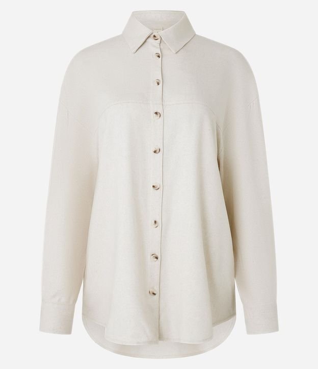 Camisa Alargada en Viscolino con Recortes 7