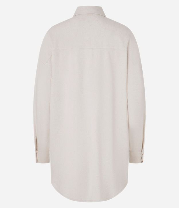 Camisa Alargada en Viscolino con Recortes 8