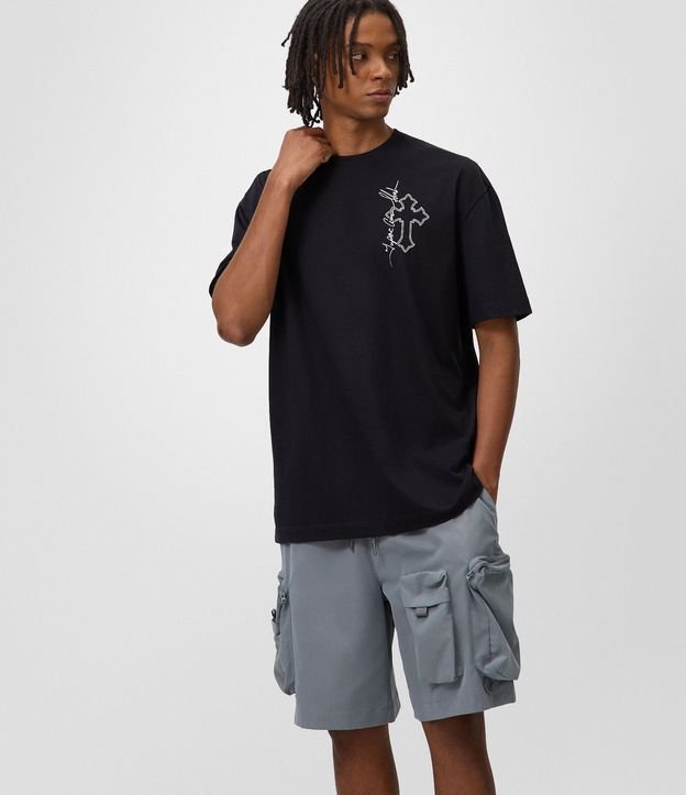 Bermuda Baggy Cropped con Bolsillos
