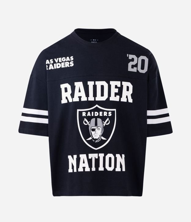 Remera Oversized en Algodón con Estampado Raiders NFL 5