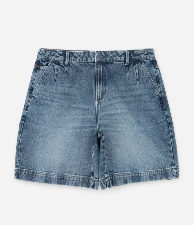 Bermuda en Jeans con Pences y Bajo Larga Curve & Plus Size