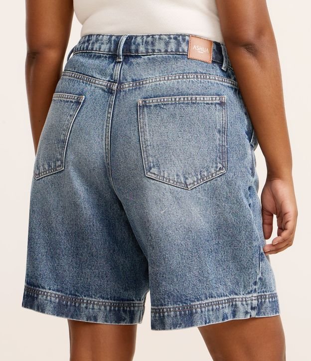 Bermuda en Jeans con Pences y Bajo Larga Curve & Plus Size 5