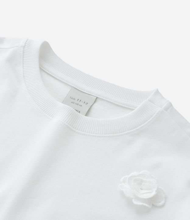 Remera Corta Infantil con Flores Aplicadas - Talle 5 a 14 años 7
