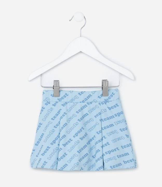 Short Pollera Infantil con Pliegues y Estampa Lettering - Talle 1 A 5 años 2