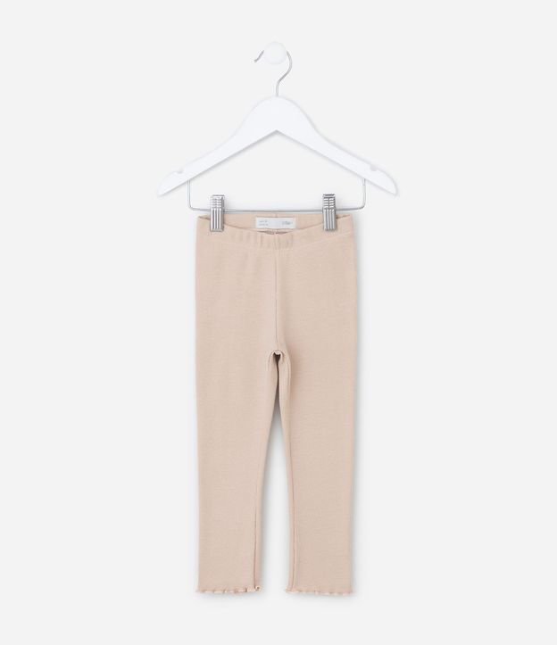 Pantalón Legging Infantil en Rib con Frufru - Talle 1 a 6 años 2