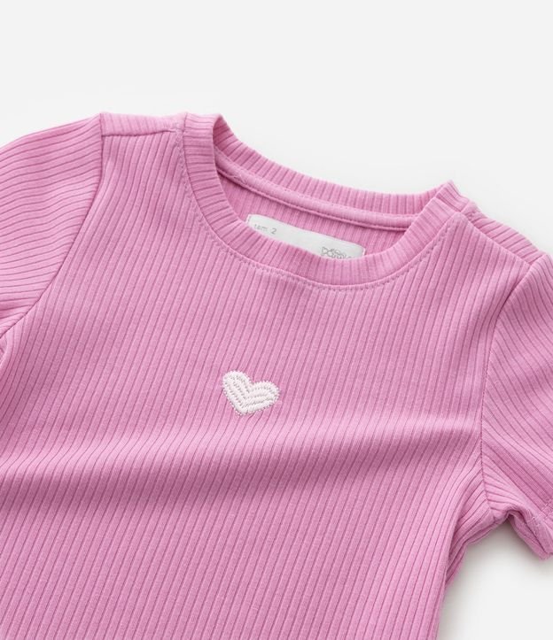 Blusa Infantil Acanalada con Bordado de Corazón - Talle 1 a 6 años 6