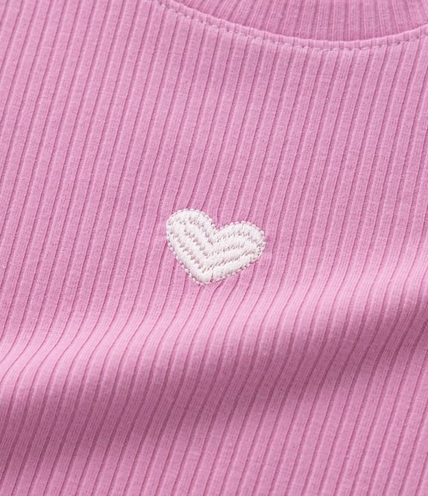 Blusa Infantil Acanalada con Bordado de Corazón - Talle 1 a 6 años 7