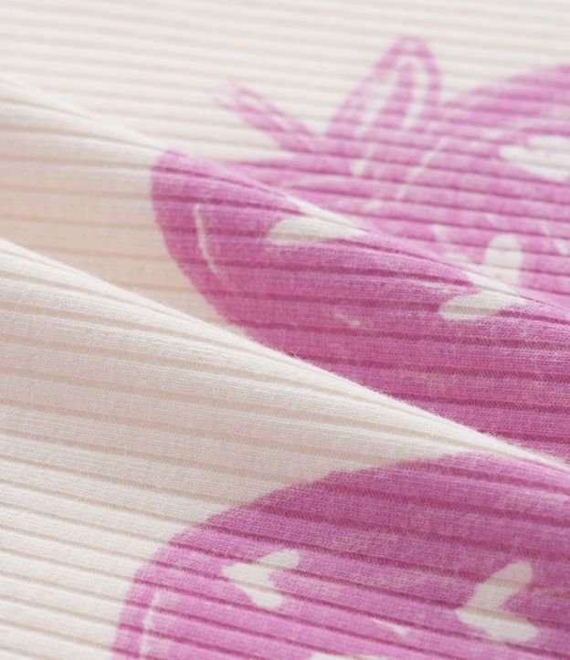 Musculosa Infantil Acanalada con Estampa Frutillas - Talle 1 a 6 años 4