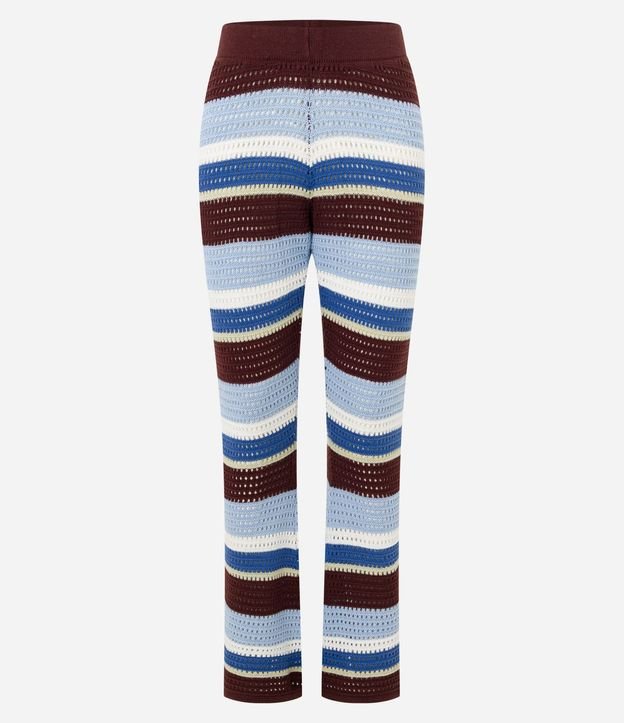 Pantalón Flare en Punto con Efecto Ganchillo y Rayas Variadas 7