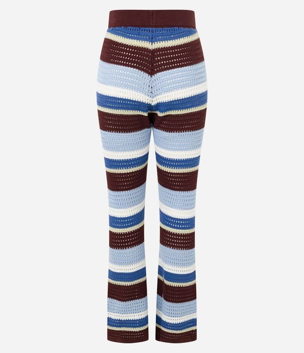 Pantalón Flare en Punto con Efecto Ganchillo y Rayas Variadas 10