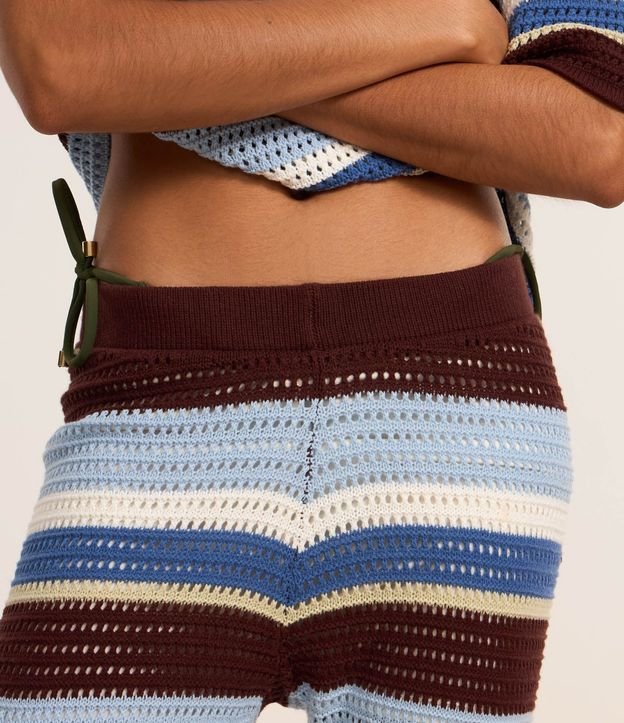 Pantalón Flare en Punto con Efecto Ganchillo y Rayas Variadas 4