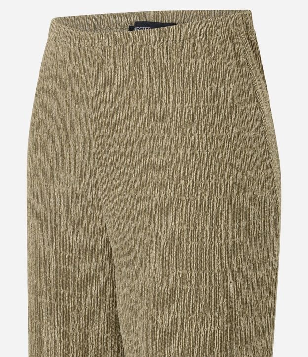 Pantalón Wide Texturizada con Cintura Elástica 7