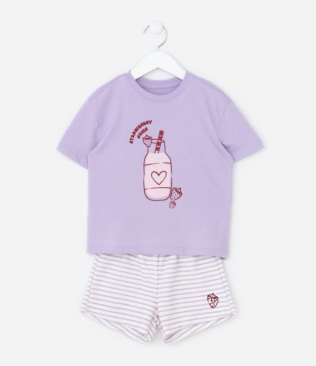 Conjunto Infantil con Estampa Suco de Frutilla - Talle 1 a 6 años