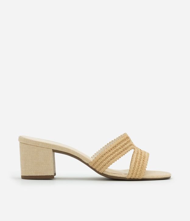 Sandalia Mule con Tira en H y Efecto Ráfia 1