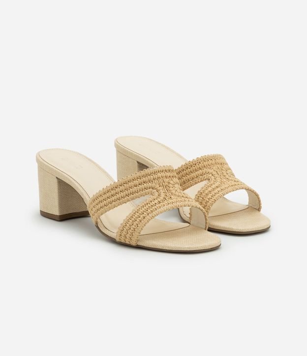 Sandalia Mule con Tira en H y Efecto Ráfia 3