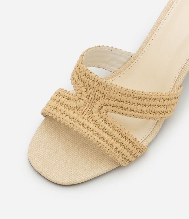 Sandalia Mule con Tira en H y Efecto Ráfia 4