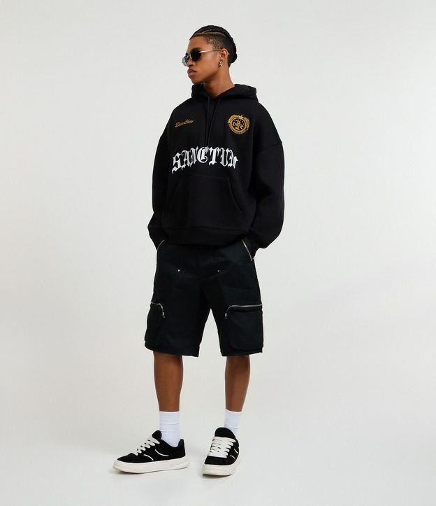 Bermuda Baggy con Bolsillos Cargo y Cremallera