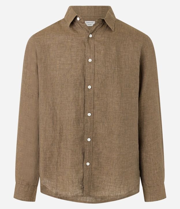 Camisa Comfort en Lino Puro con Cuello inglés 6