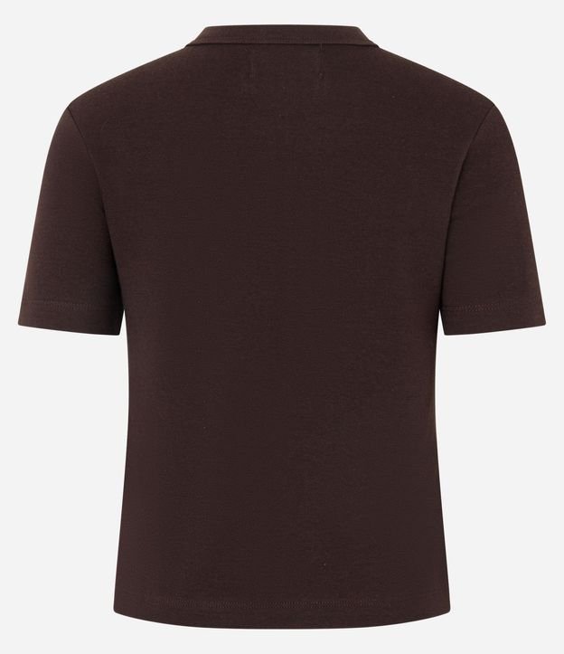 Blusa Básica Ajustada en Rib con Cuello Redondo 6