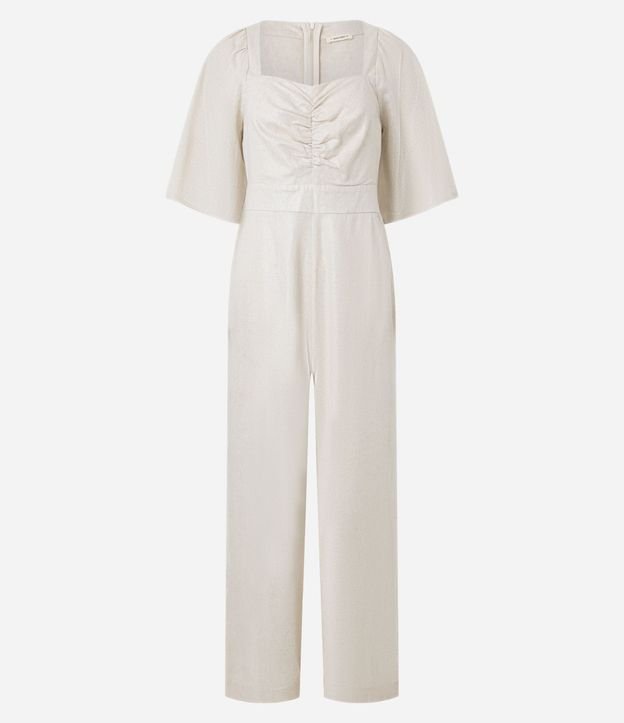 Mono Wide Leg en Viscolino con Fruncido en el Busto 5
