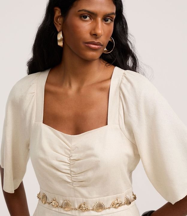 Mono Wide Leg en Viscolino con Fruncido en el Busto 4