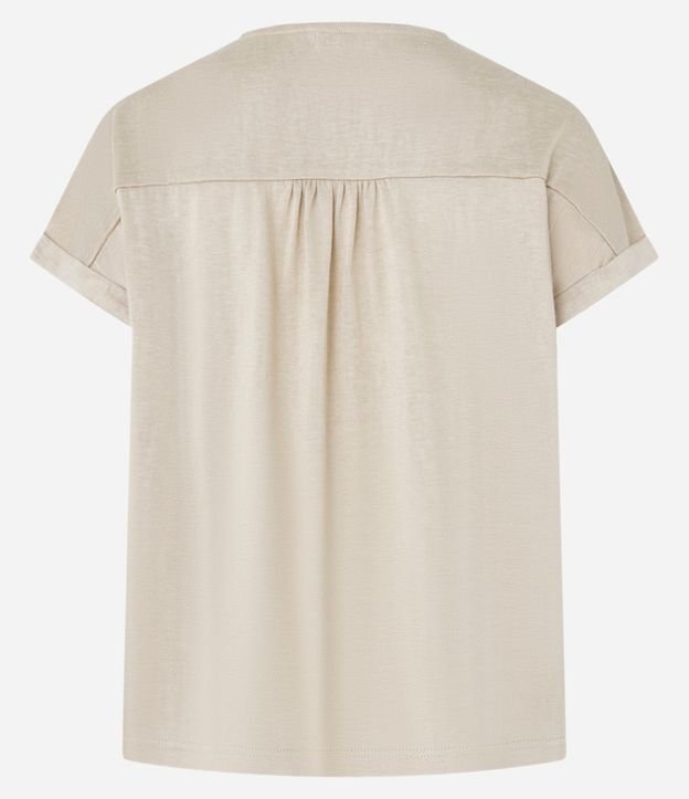 Blusa en Flamê con Entremeio en la Manga Dobrada 6