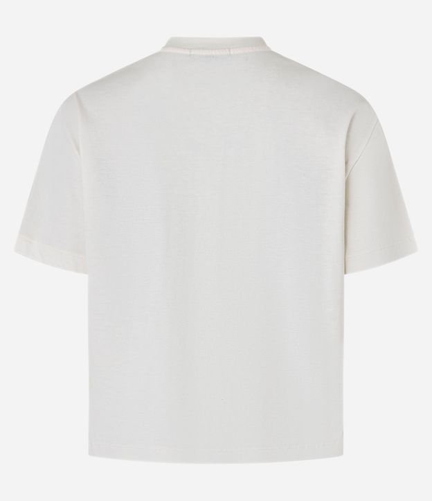 Blusa en Algodón con Flores de Organza Aplicadas 12