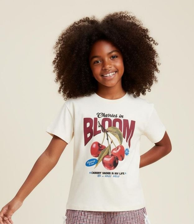 Remera Infantil con Estampa Cerezas - Talle 5 a 14 años