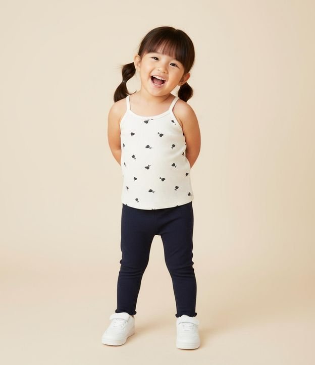 Pantalón Legging Infantil Acanalada con Costura Frufru - Talle 1 a 6 años