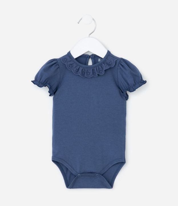 Body Infantil con Volado Broderie en el Cuello - Talle 0 a 18 meses 2