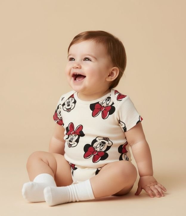Body Infantil con Estampa Minnie - Talle 0 a 18 Meses 2