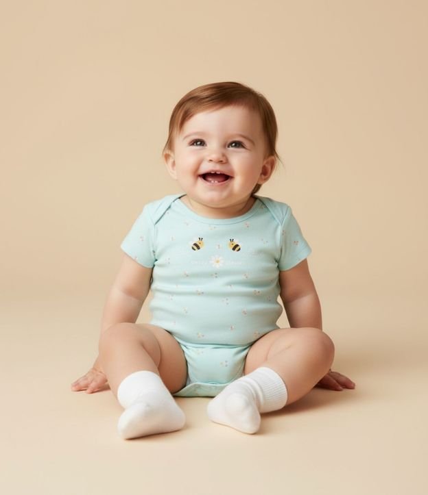 Body Infantil con Estampa de Abejas - Talle RN a 18 meses