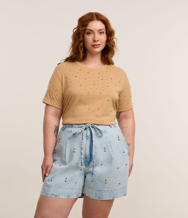 Remera con Brillos Salpicados Curve & Plus Size