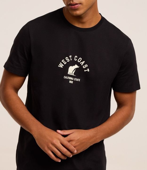 Remera Comfort en Algodón con Estampa de Oso y Lettering 3