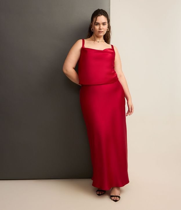 Pollera Larga en Crepé Satinada Curve & Plus Size