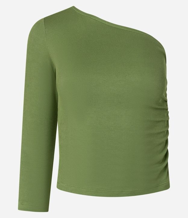 Blusa Hombro Único en Rib y Fruncido Lateral 7