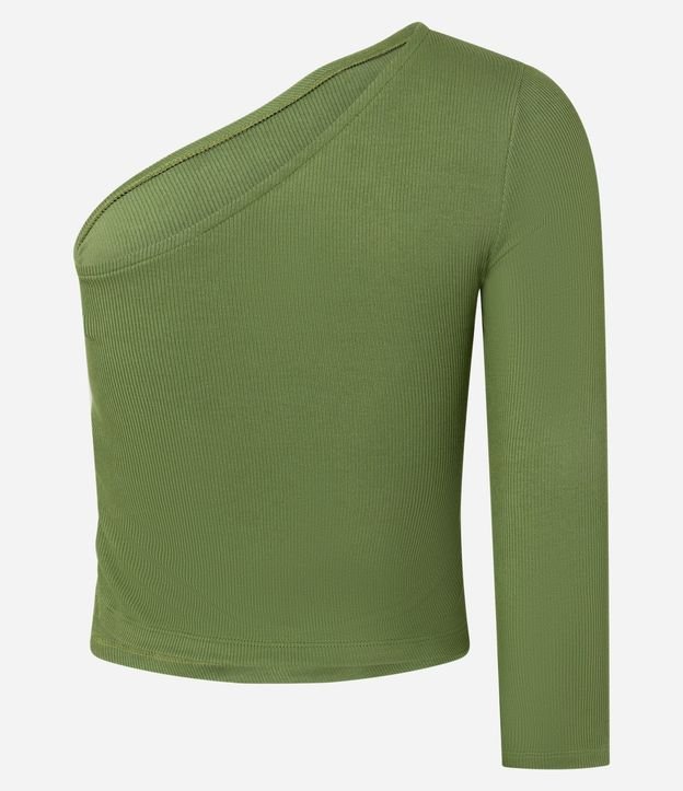 Blusa Hombro Único en Rib y Fruncido Lateral 8