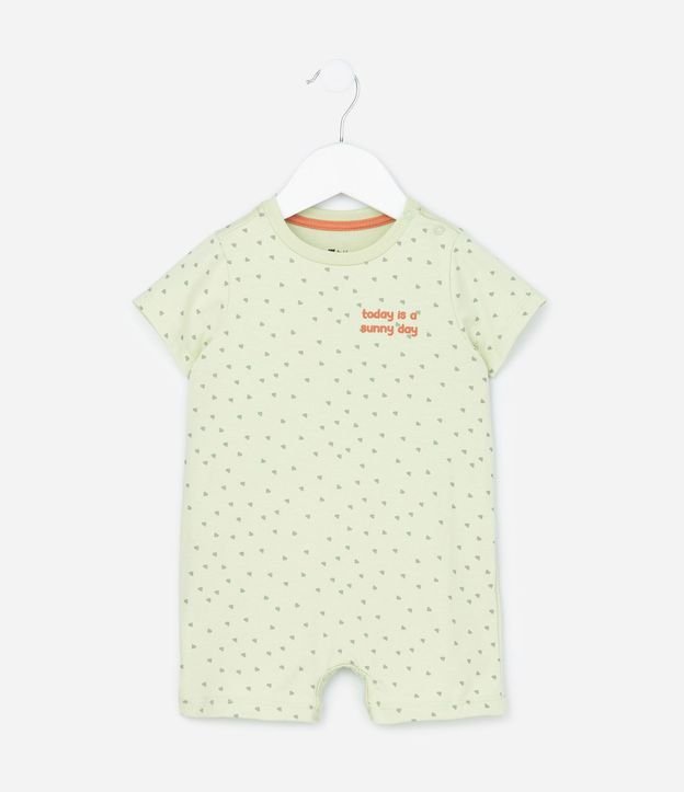 Mono Corto Infantil Estampado con Bordado  - Talle 0 a 18 meses