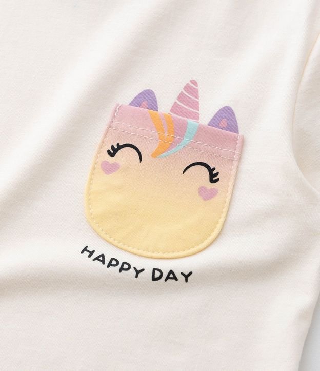 Blusa Infantil con Pequeño Bolsillo Estampado de Unicórnio - Talle 1 a 6 años 5