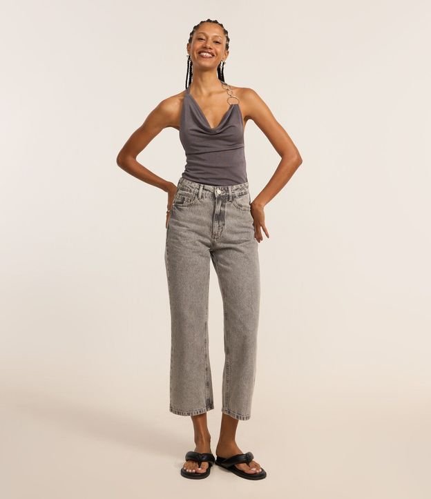 Pantalón Cropped Reta Jeans con Lavado Clássica 2