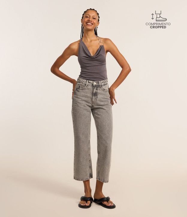 Pantalón Cropped Reta Jeans con Lavado Clássica 1